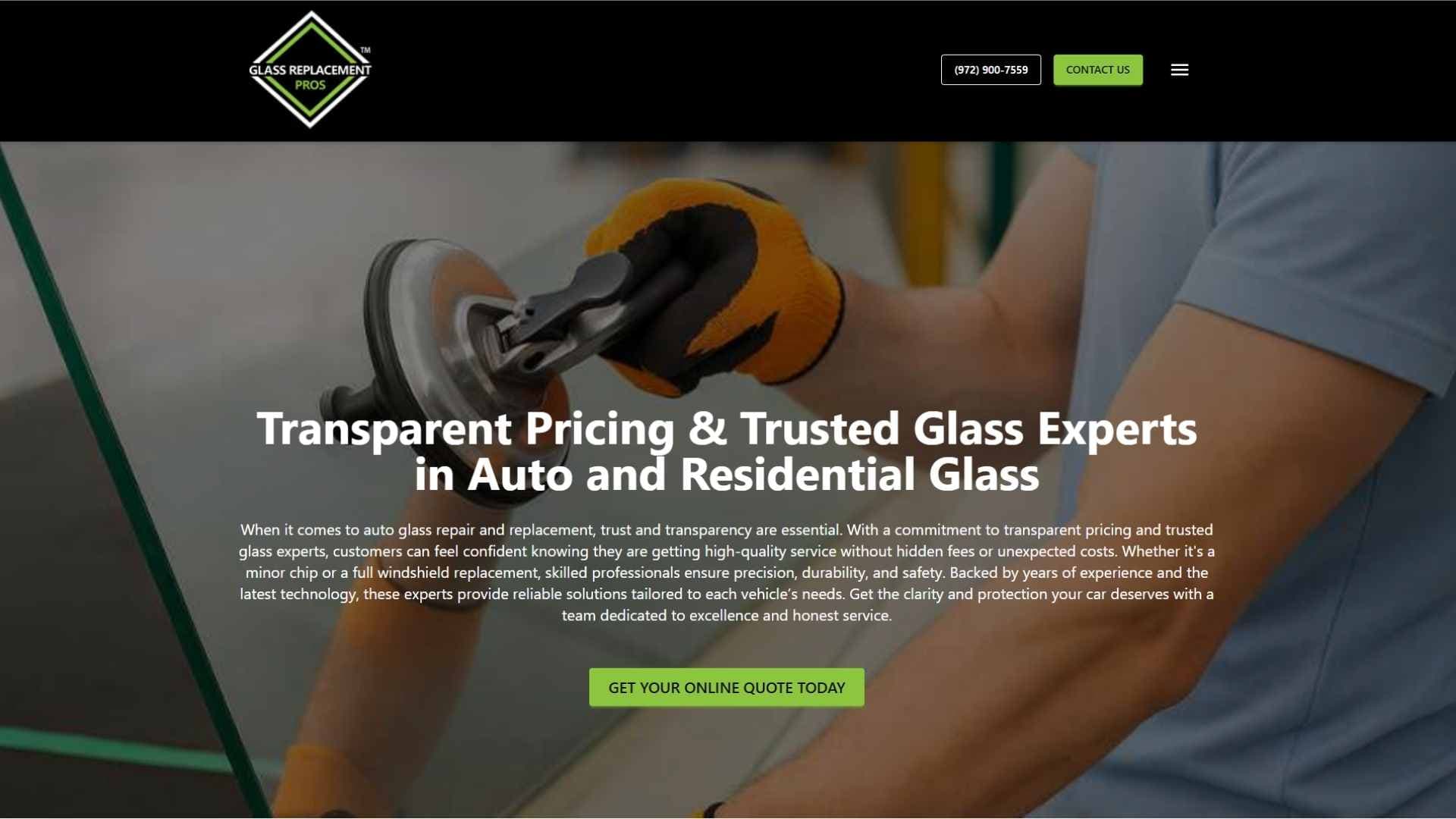 Glass Pros website