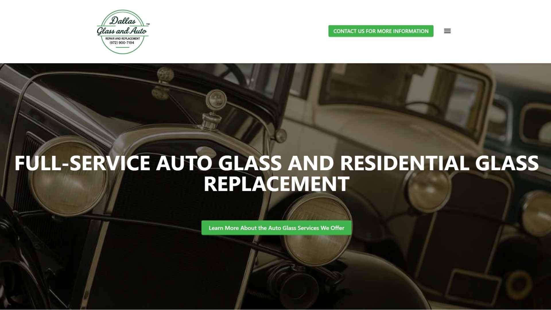 Dallas Glass & Auto website